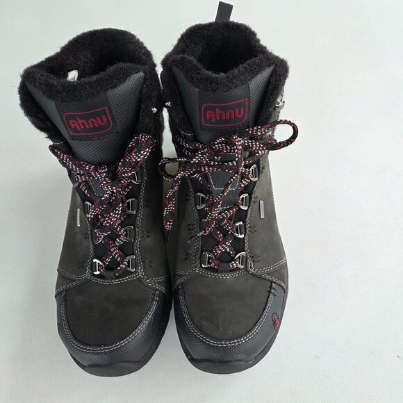 Ahnu Boots WMS 7 BLK Gray Montara Luxe Waterproof Hiking Vibram Outdoor Ankle - Picture 1 of 8